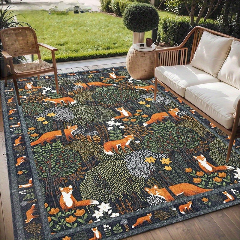 Large Bohemian Floral Area Mat - Outdoor Furniture For Cafe reseña y precio