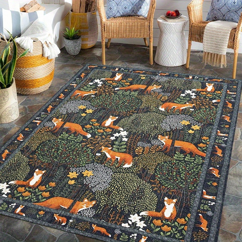 Large Bohemian Floral Area Mat - Outdoor Furniture For Cafe reseña y precio