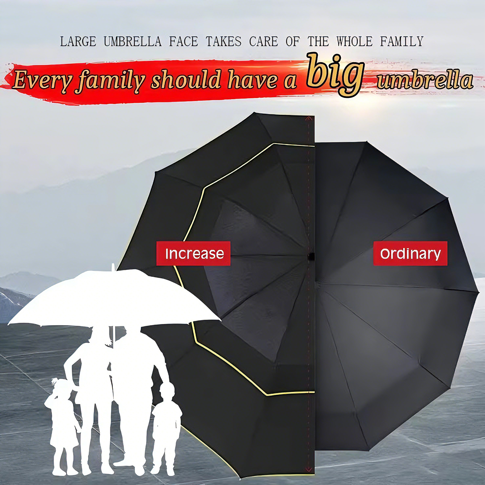 Double Strong Wind Resistant U - Parasol Umbrella Large reseña y precio