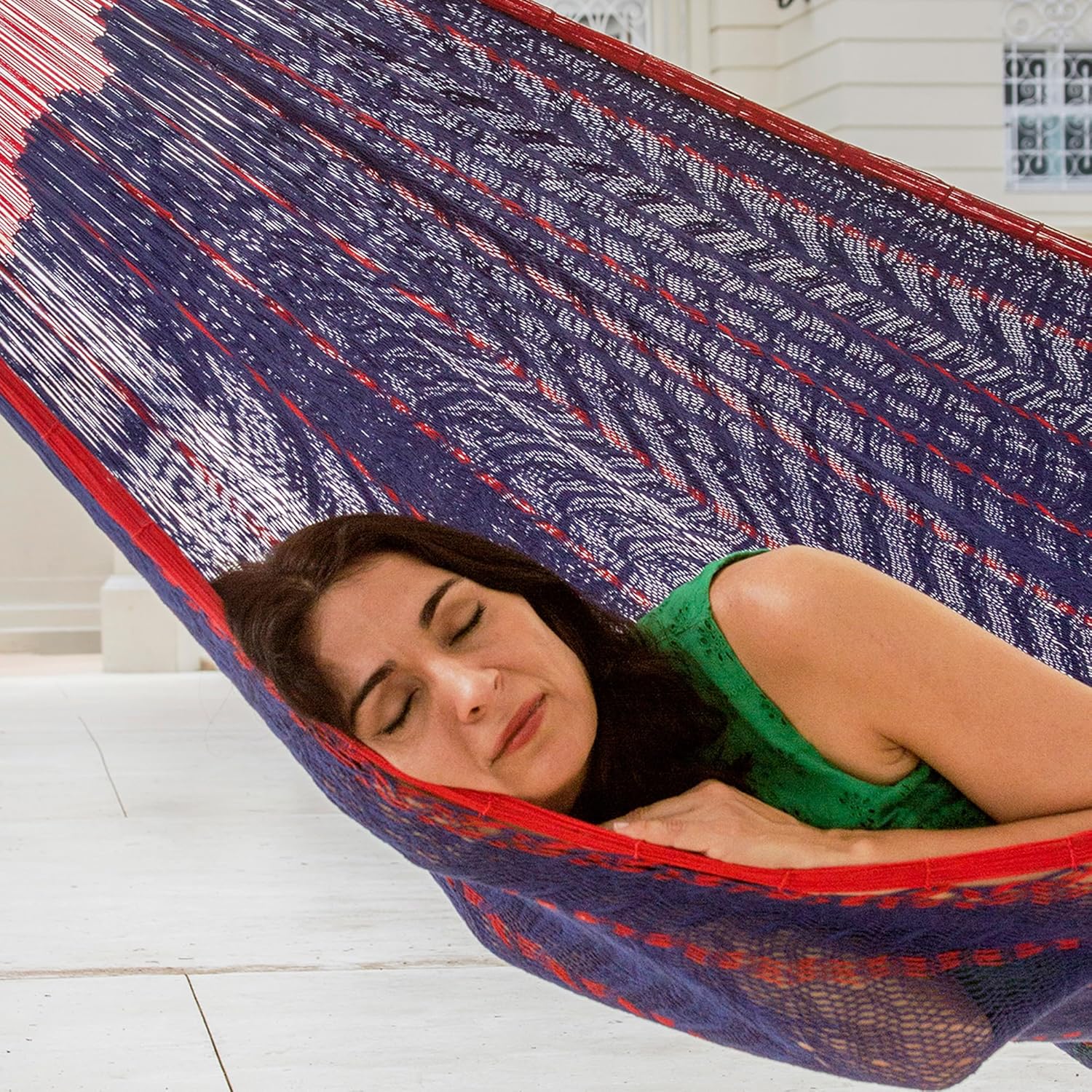 Blue Red Cotton Hand Woven May - Outdoor Furniture Xl reseña y precio