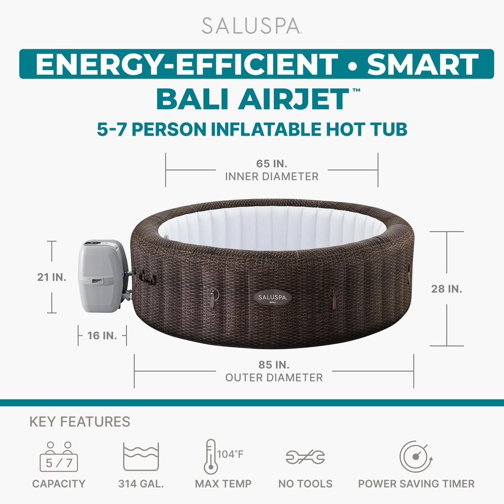 SaluSpa Bali 5 to 7 Person Inf - Inflatable Hot Tub reseña y precio