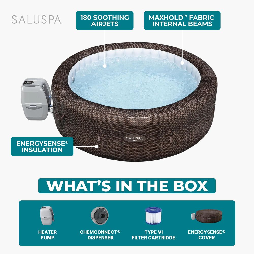 SaluSpa Bali 5 to 7 Person Inf - Inflatable Hot Tub reseña y precio