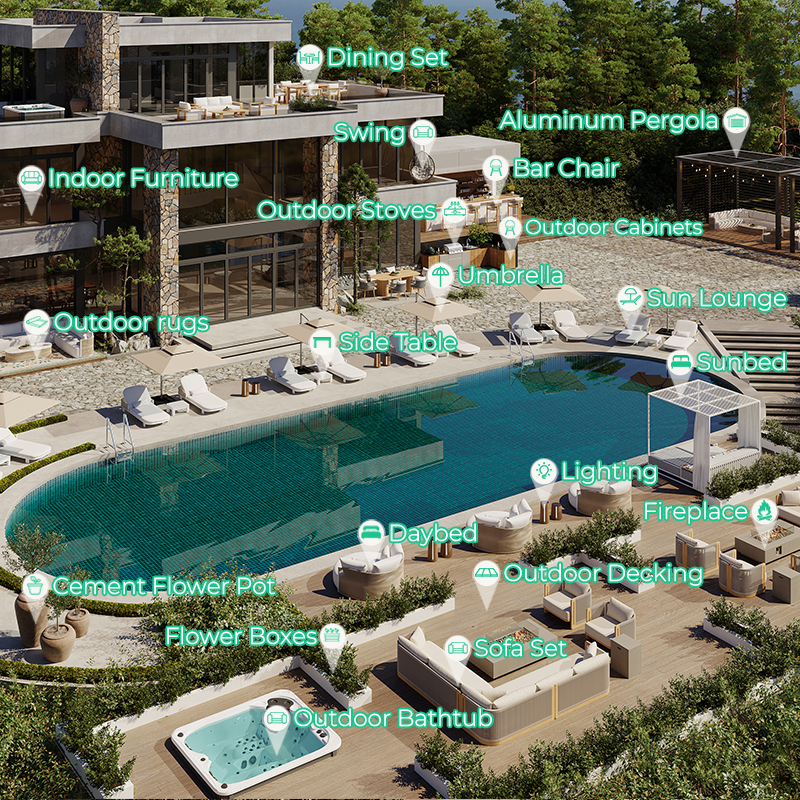 Hotel Outdoor Sofa Set, Premiu - Outdoor Furniture Lounge Set reseña y precio