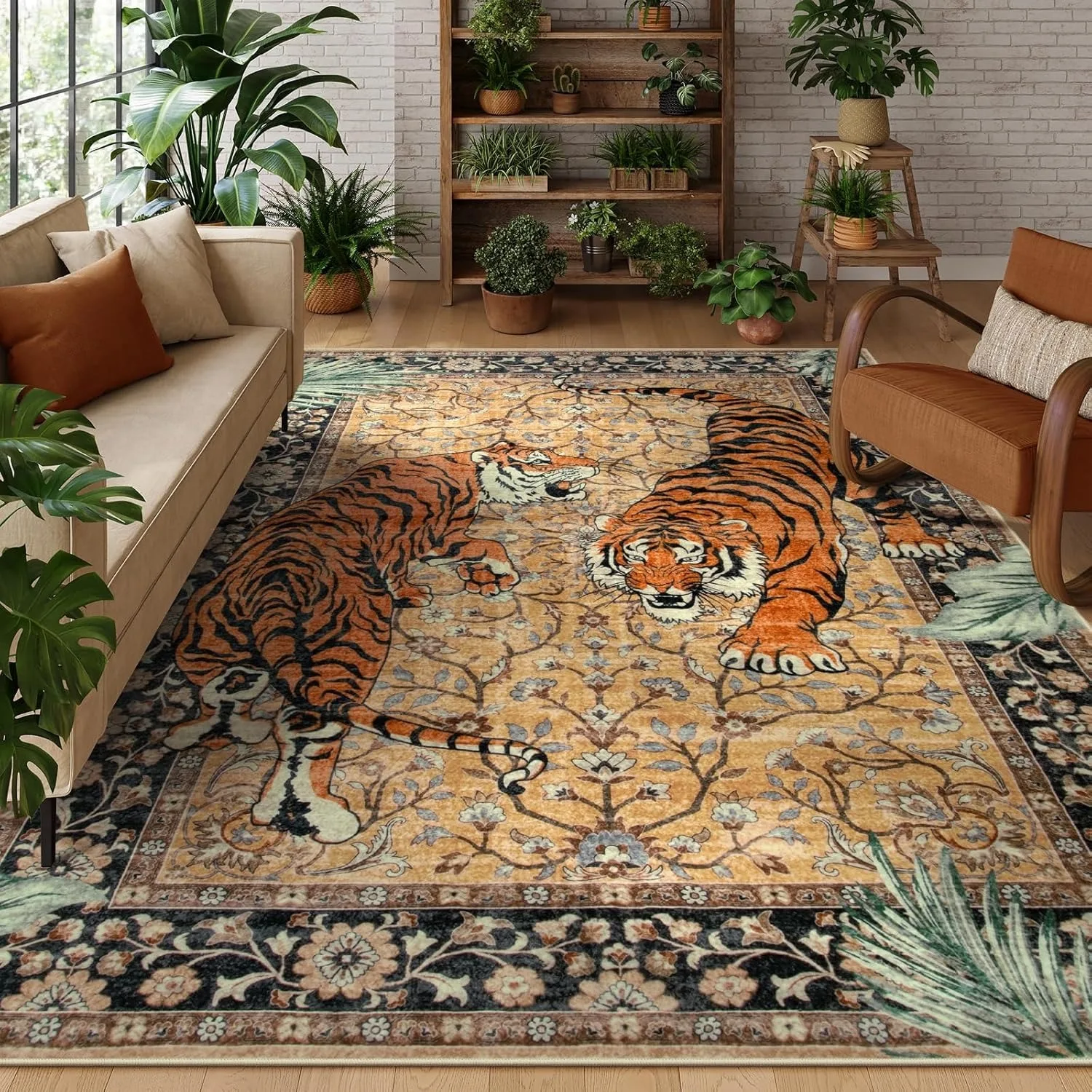 Jungle Tiger Rug for Living Ro - Outdoor Furniture For Cafe reseña y precio