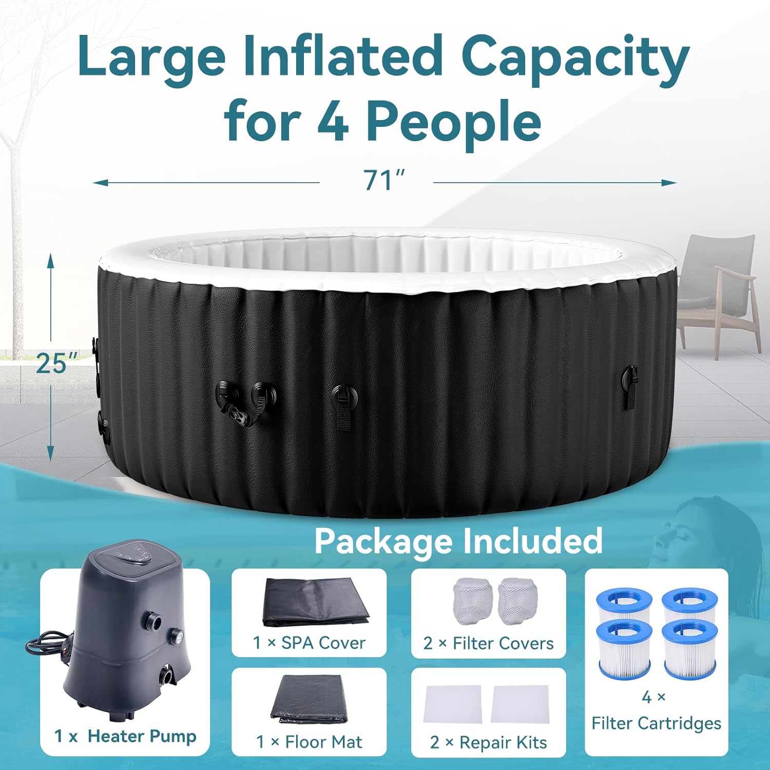 Inflatable Hot Tub Round Porta - Inflatable Hot Tub reseña y precio
