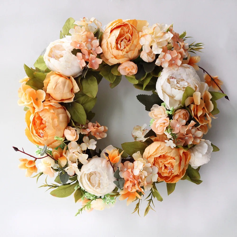 Artificial Peony Wreath Garlan - Outdoor Furniture Cafe reseña y precio