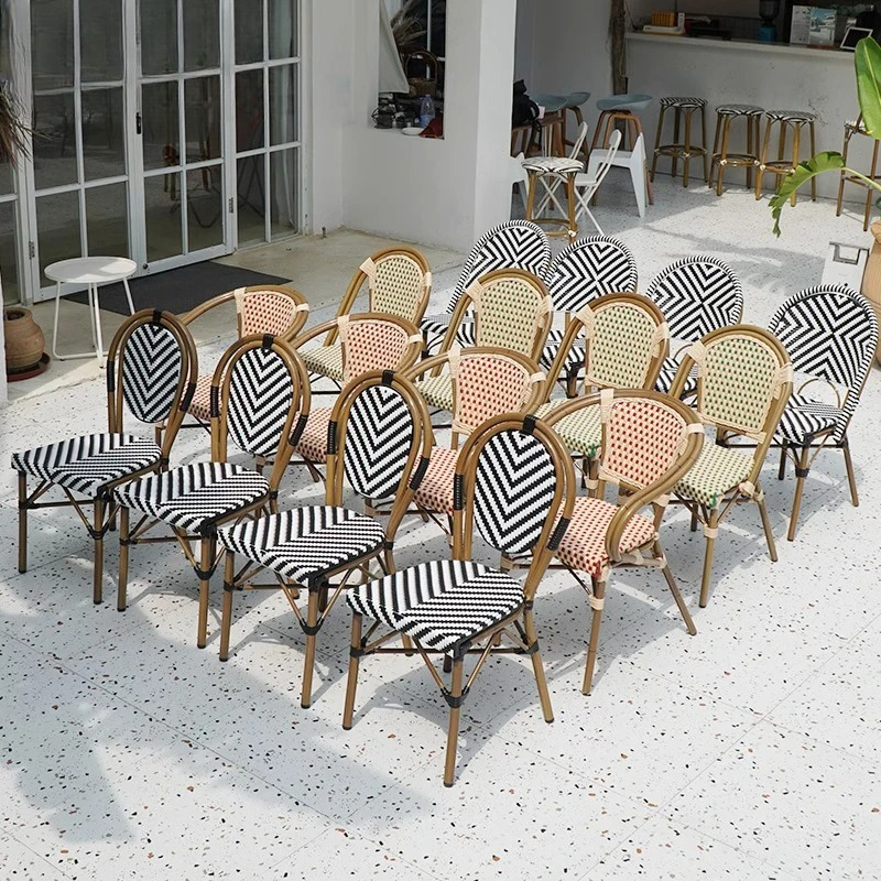 Stackable Rattan Chair French  - Outdoor Furniture For Cafe reseña y precio