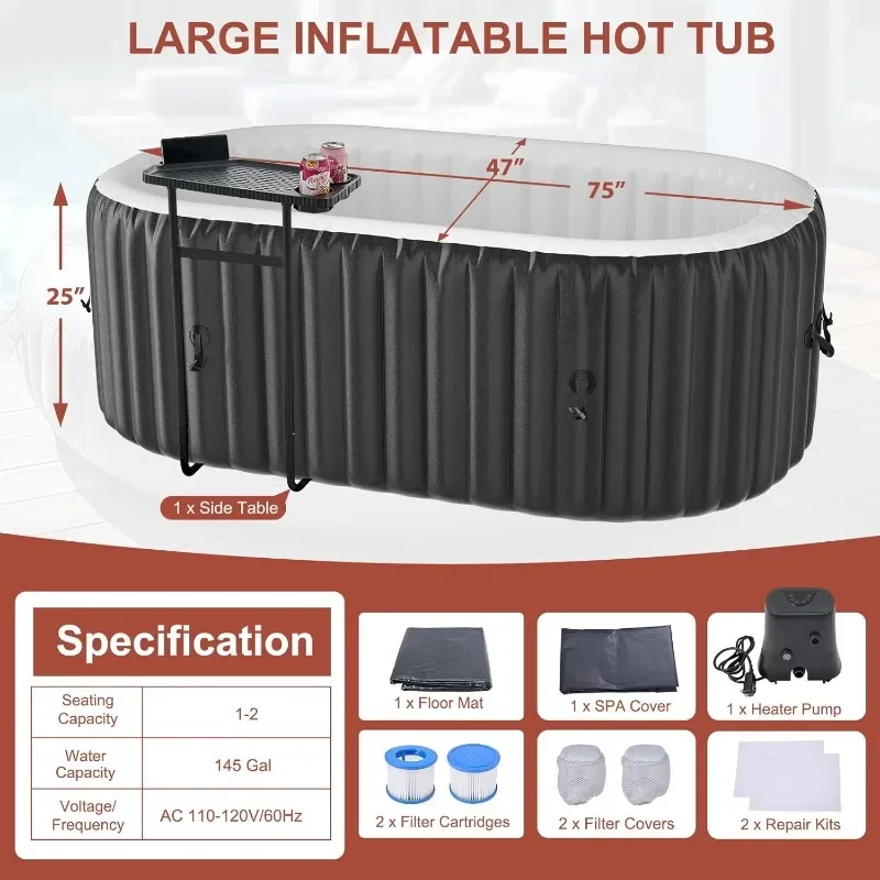 LILYPELLE 1-2 Person Inflatabl - Inflatable Hot Tub reseña y precio