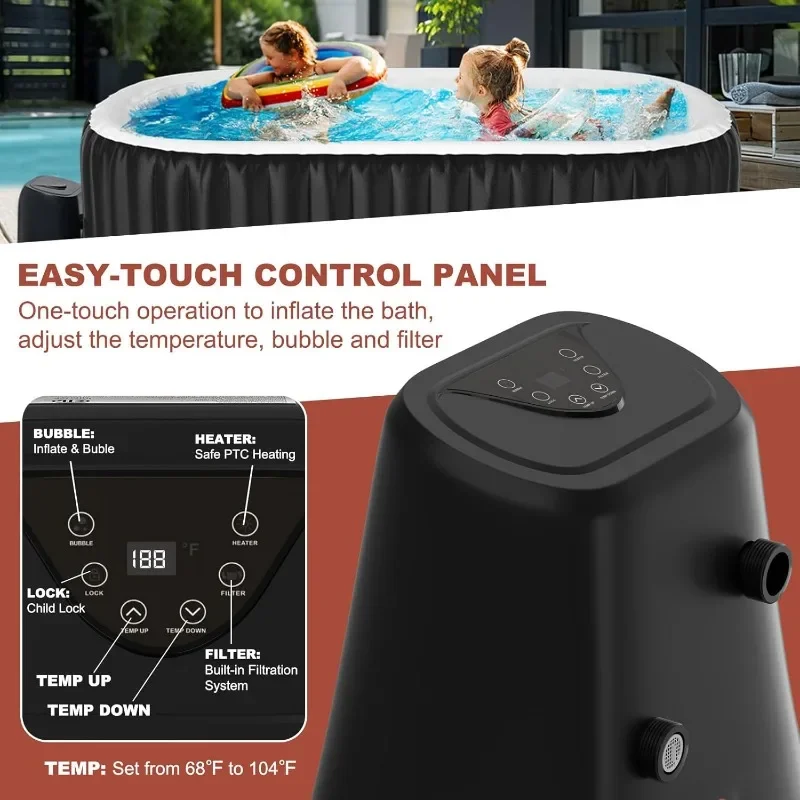 LILYPELLE 1-2 Person Inflatabl - Inflatable Hot Tub reseña y precio