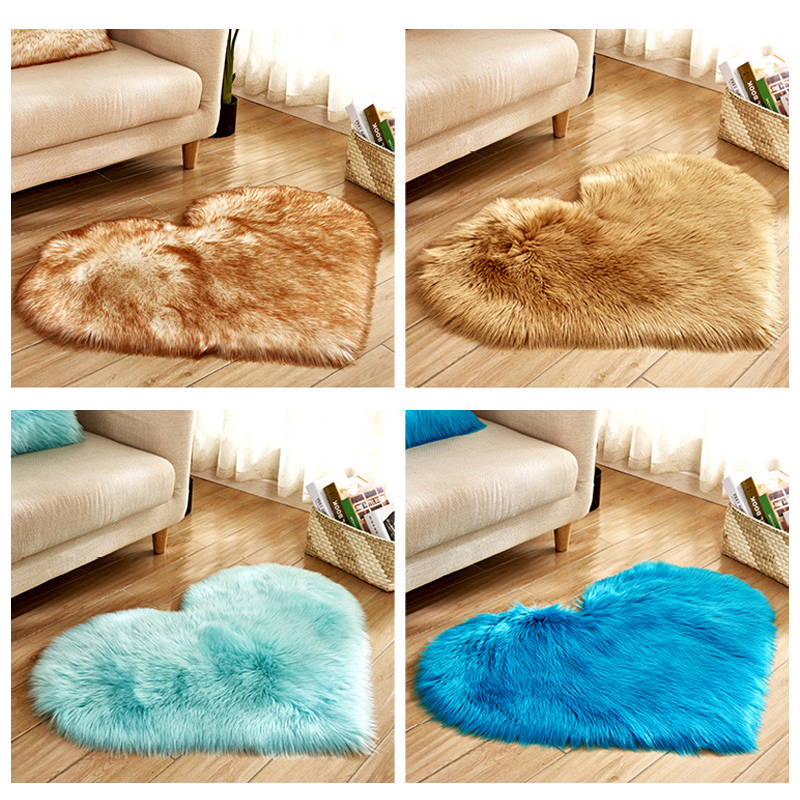 Furry Solid Color Heart Rug Be - Outdoor Furniture For Cafe reseña y precio