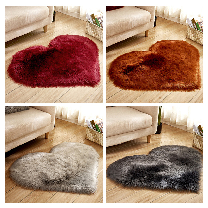 Furry Solid Color Heart Rug Be - Outdoor Furniture For Cafe reseña y precio