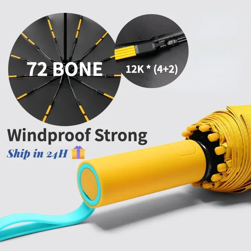 72 Bone Super Strong Windproof - Parasol Umbrella Large reseña y precio