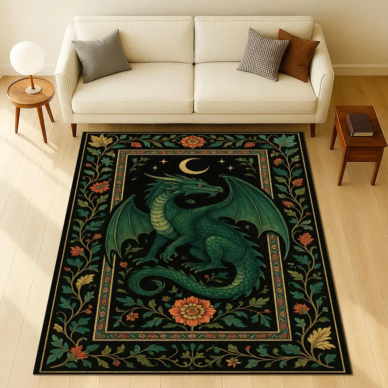 Folk Art Dragon Theme Rug Carp - Outdoor Furniture For Cafe reseña y precio