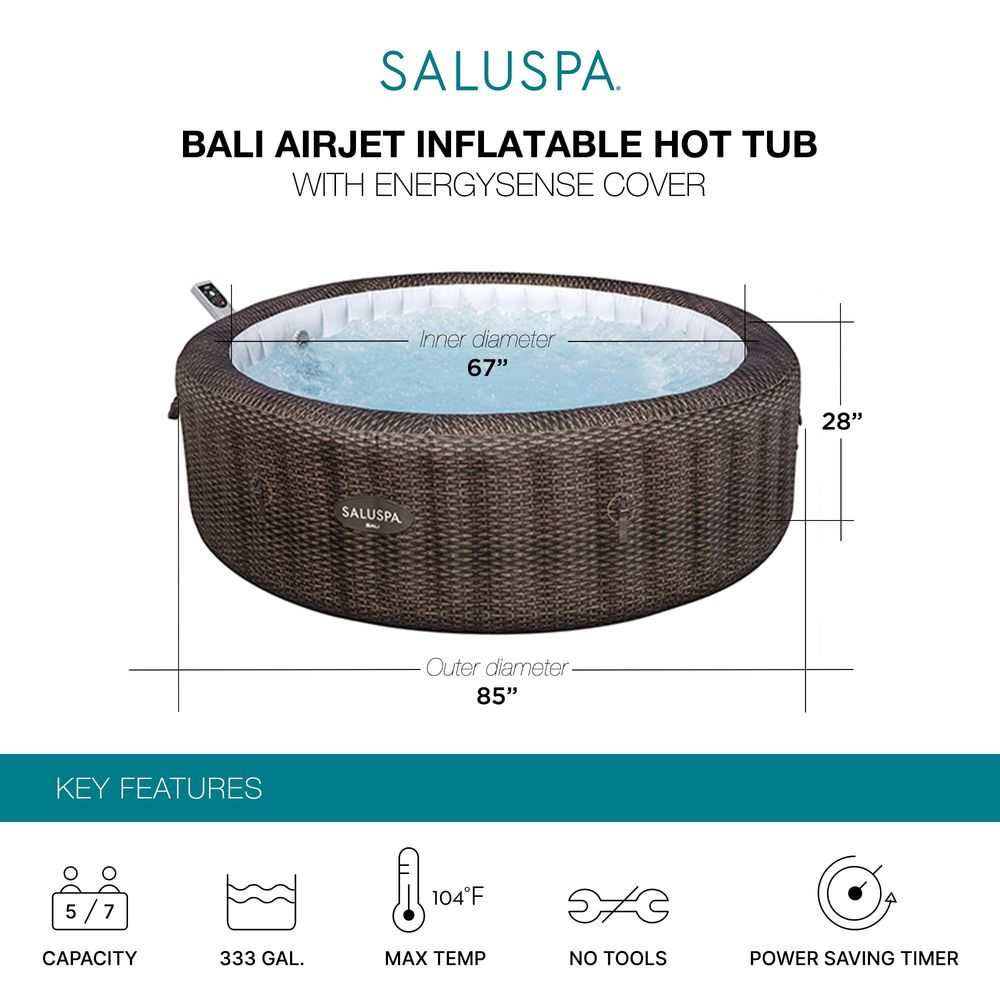 SaluSpa Bali 5 to 7 Person Inf - Inflatable Hot Tub reseña y precio